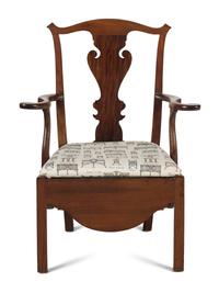A George III Mahogany Chamber Chair