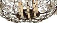 A Large Gilt Metal and Etched Glass Chandelier in the Manner of Maison Baguès