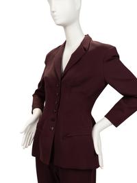 Three Designer Items: One Gianni Versace Dress, One Thierry Mugler Pant Suit, One Claude Montana Skirt Suit, 1980-90s