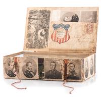 Private John A. Irvin, Company H, 64th Ohio Volunteer Infantry, hardtack inscribed at Camp Bardstown, KY, January 1862, and quarter plate ambrotype.