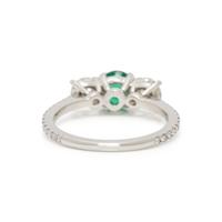 EMERALD, DIAMOND, AND PLATINUM RING