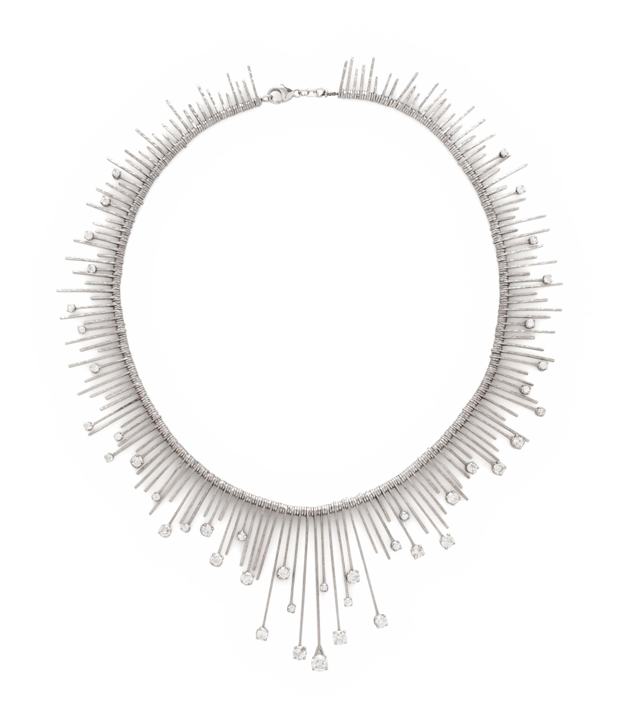 WHITE GOLD AND DIAMOND FRINGE NECKLACE