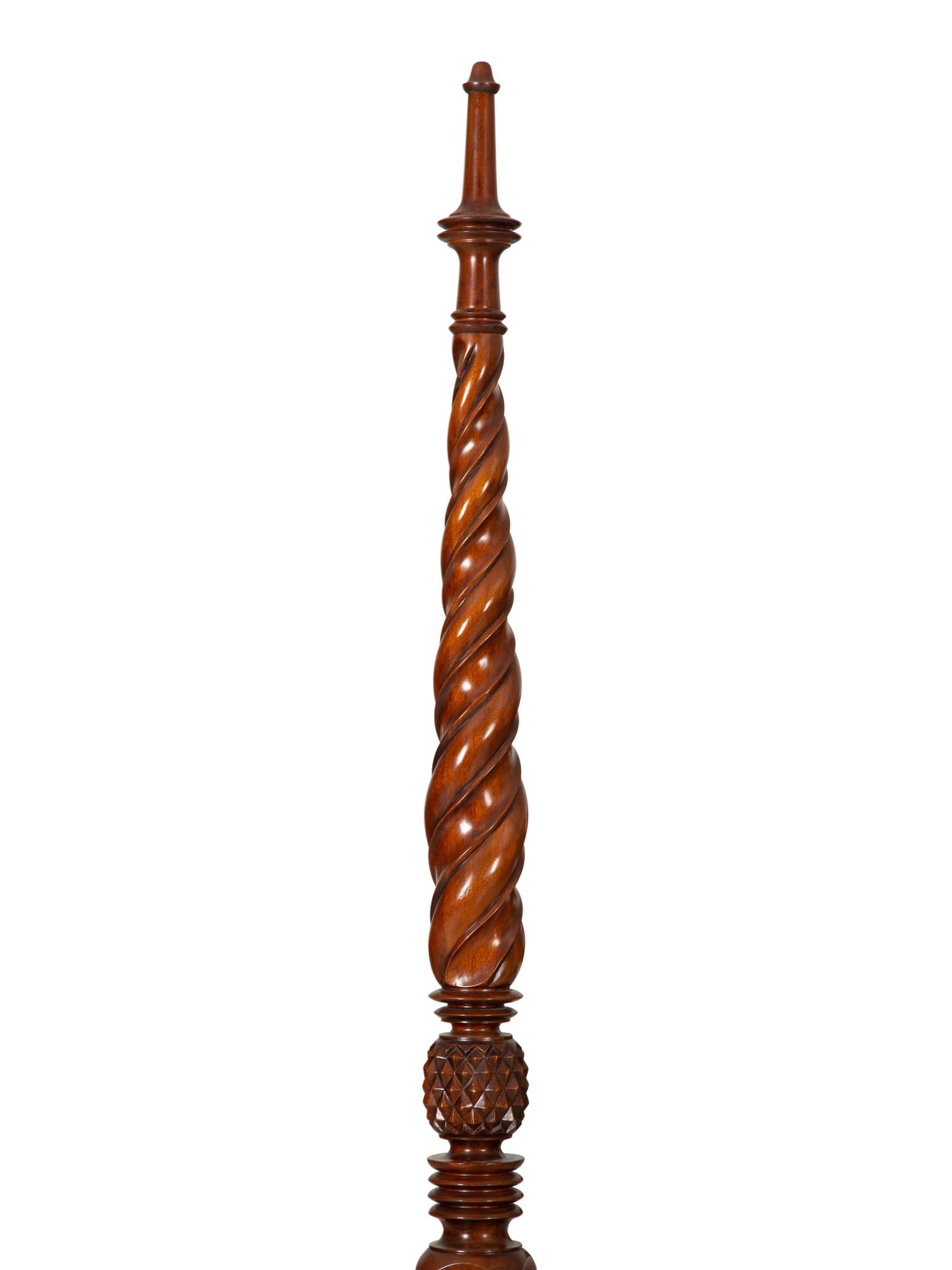 A Carved Mahogany Four Poster Bed