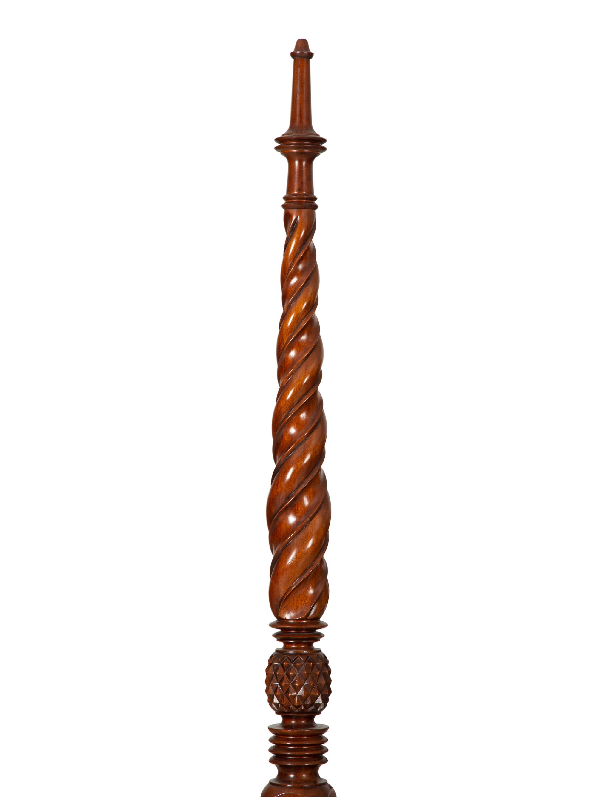 A Carved Mahogany Four Poster Bed