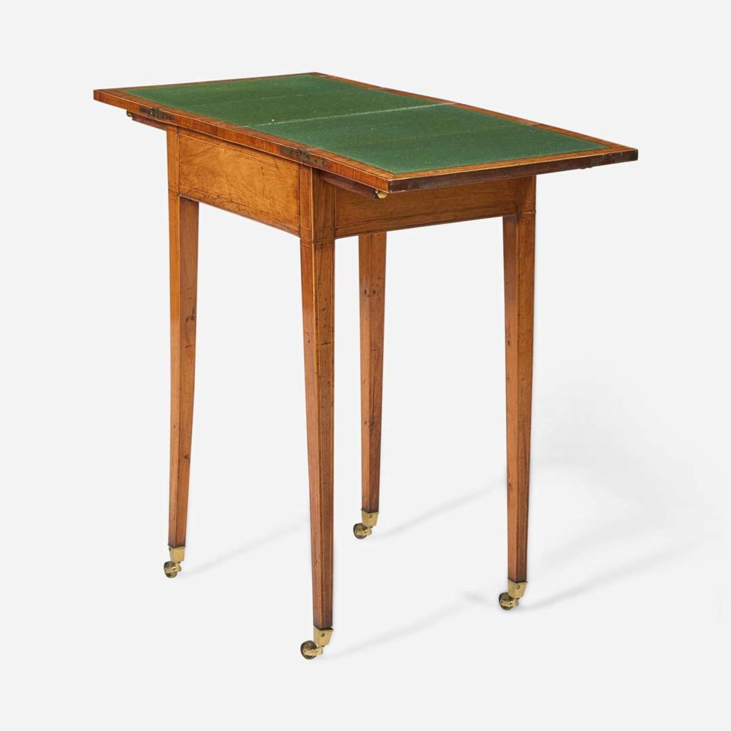 A group of five George III / Regency inlaid mahogany or decorated stands late 18th and 19th century