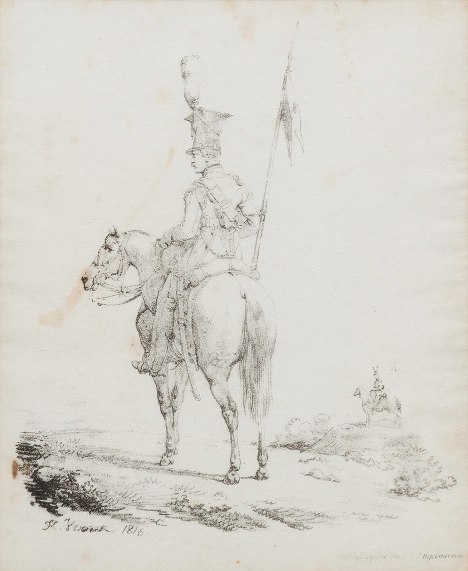 Antoine Charles Horace Vernet, (French, 1758-1836), Le lancier en vedette, 1816
