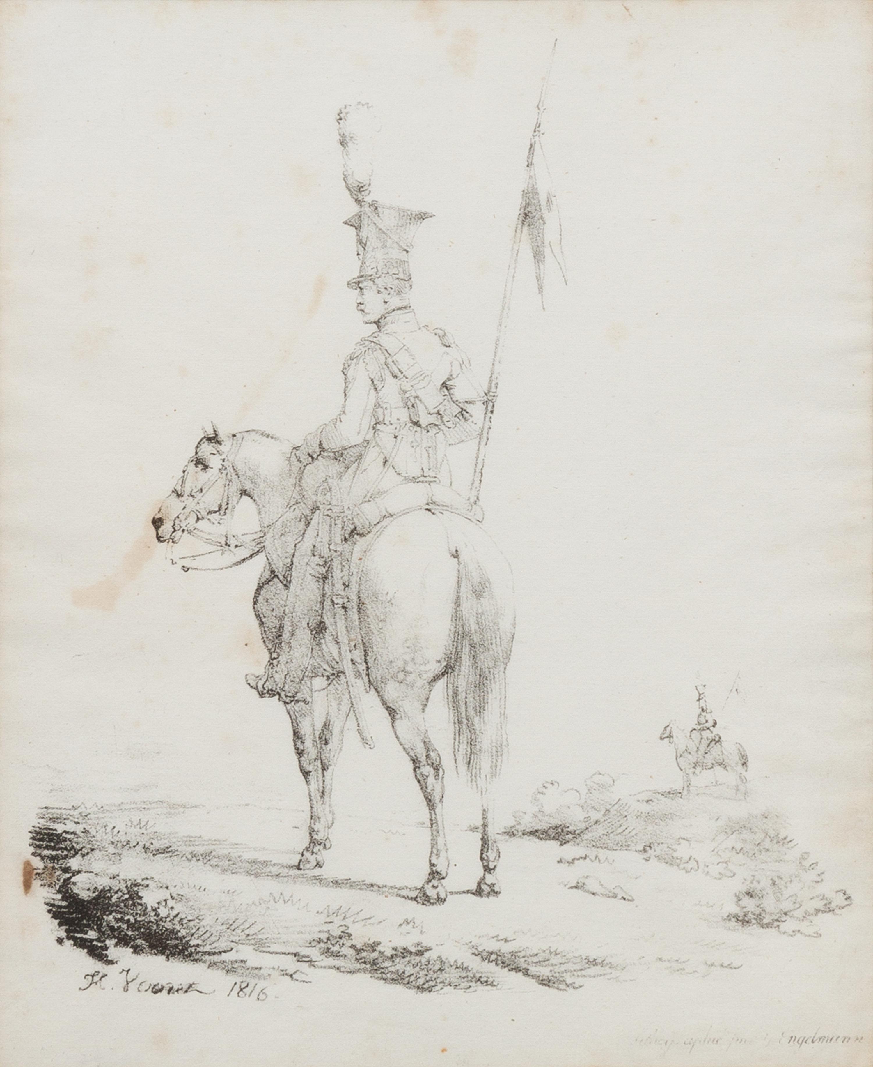 Antoine Charles Horace Vernet, (French, 1758-1836), Le lancier en vedette, 1816