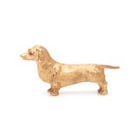 YELLOW GOLD DACHSHUND BROOCH