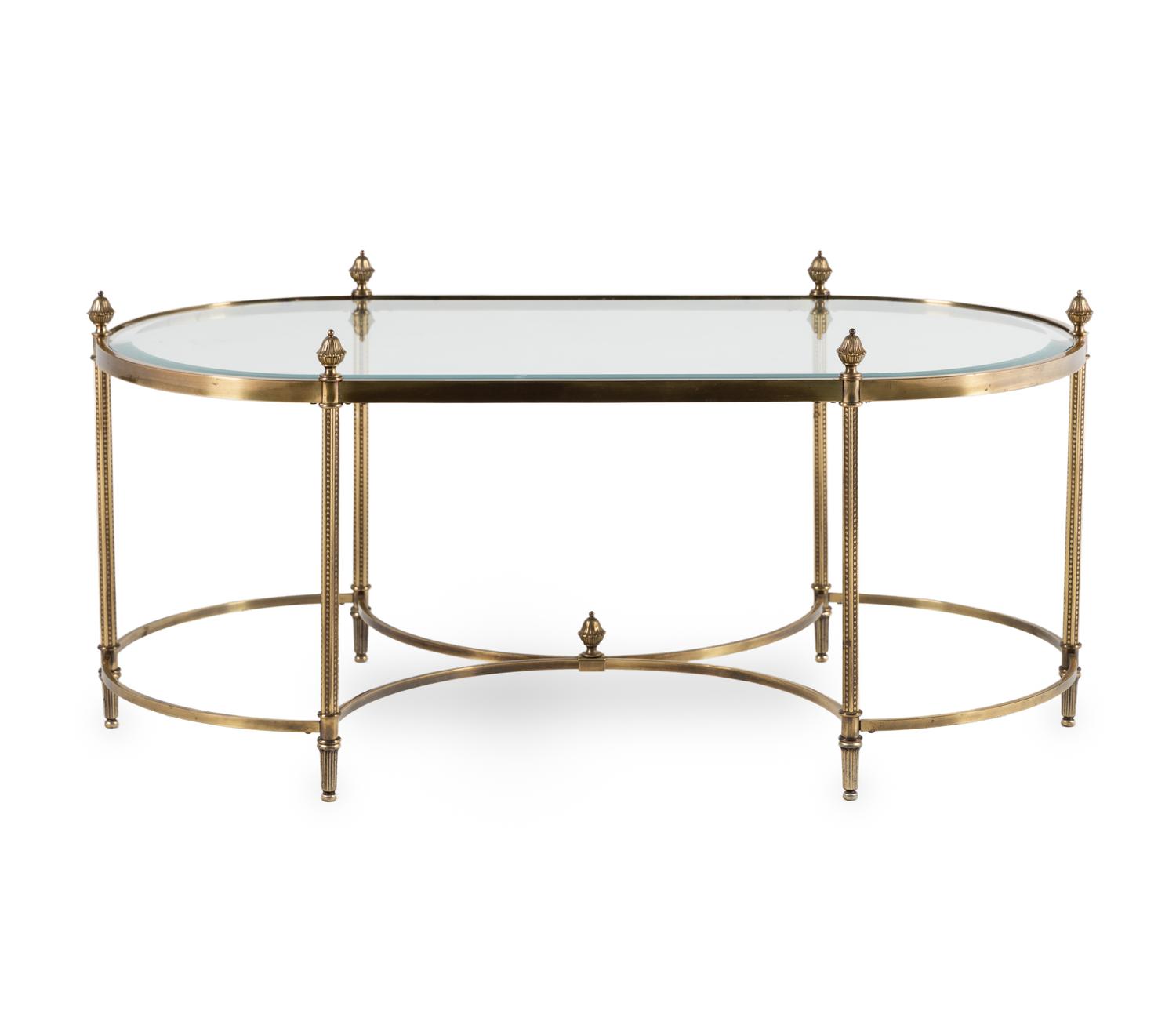 A French Gilt Metal and Glass Low Table