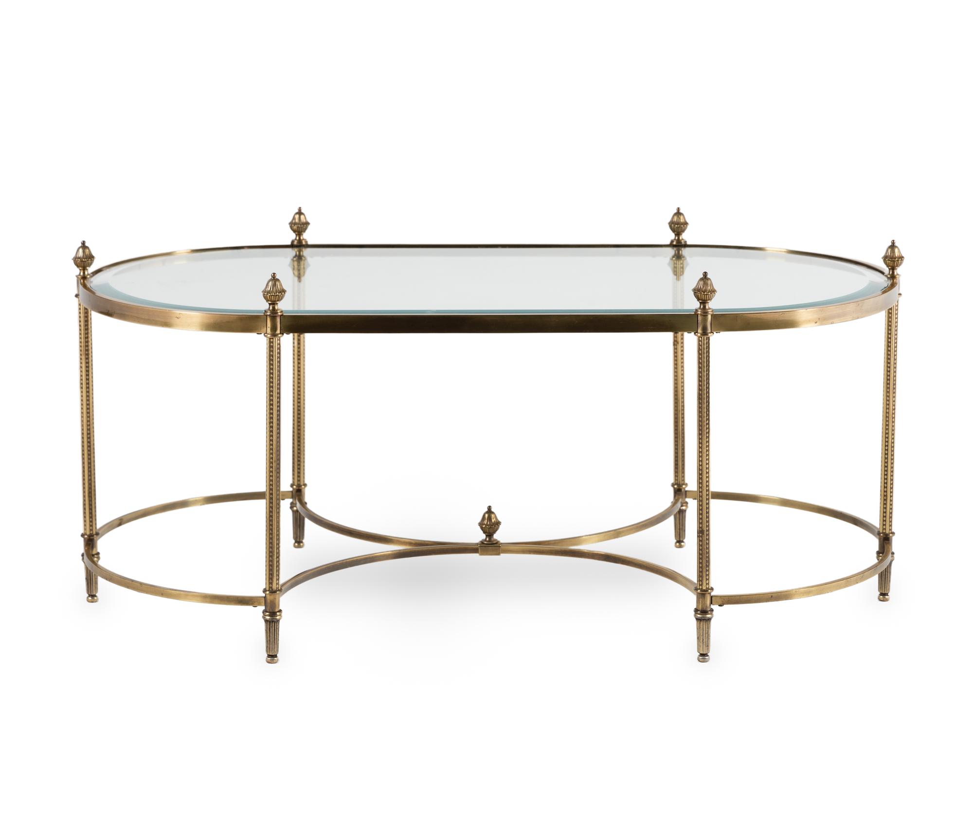A French Gilt Metal and Glass Low Table