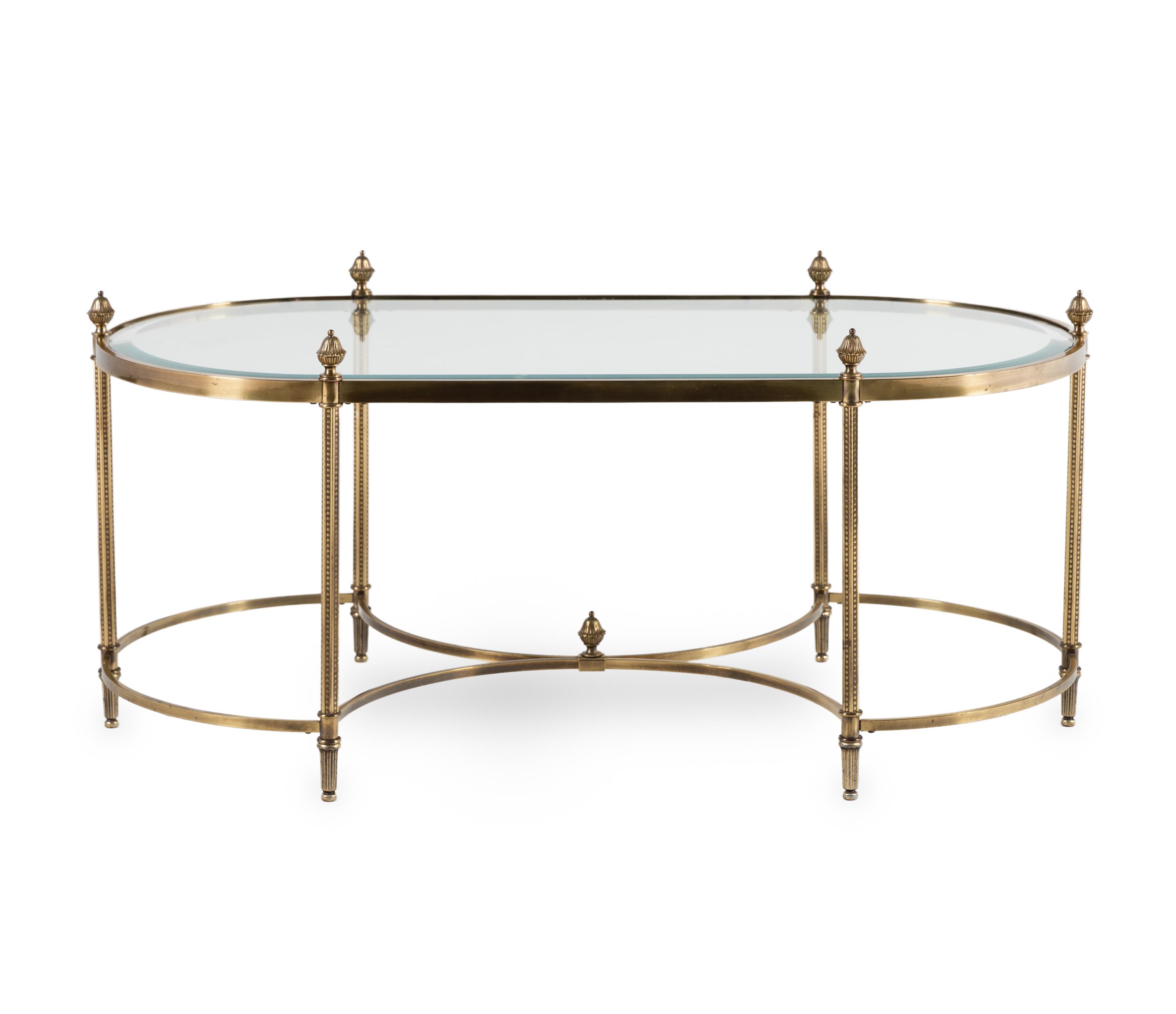 A French Gilt Metal and Glass Low Table