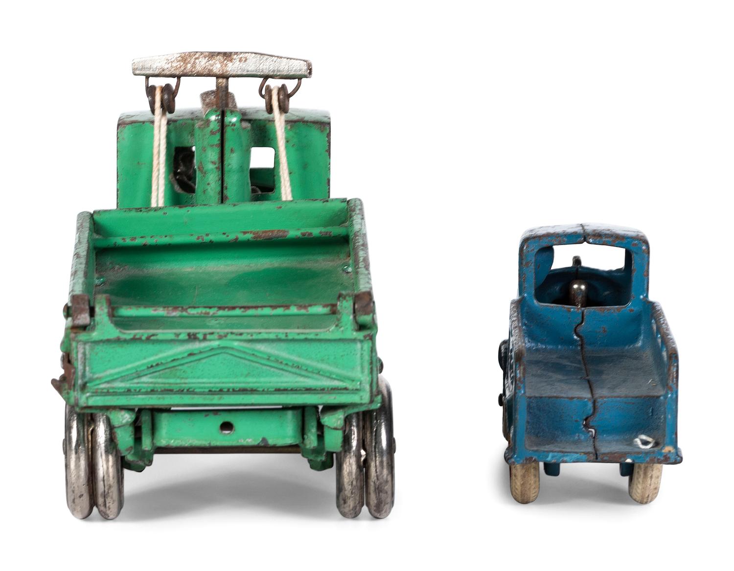 Two Arcade Painted Cast Iron Toy Trucks