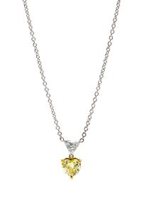 A Platinum, Gold, Fancy Colored Diamond and Diamond Pendant, 3.10 dwts.