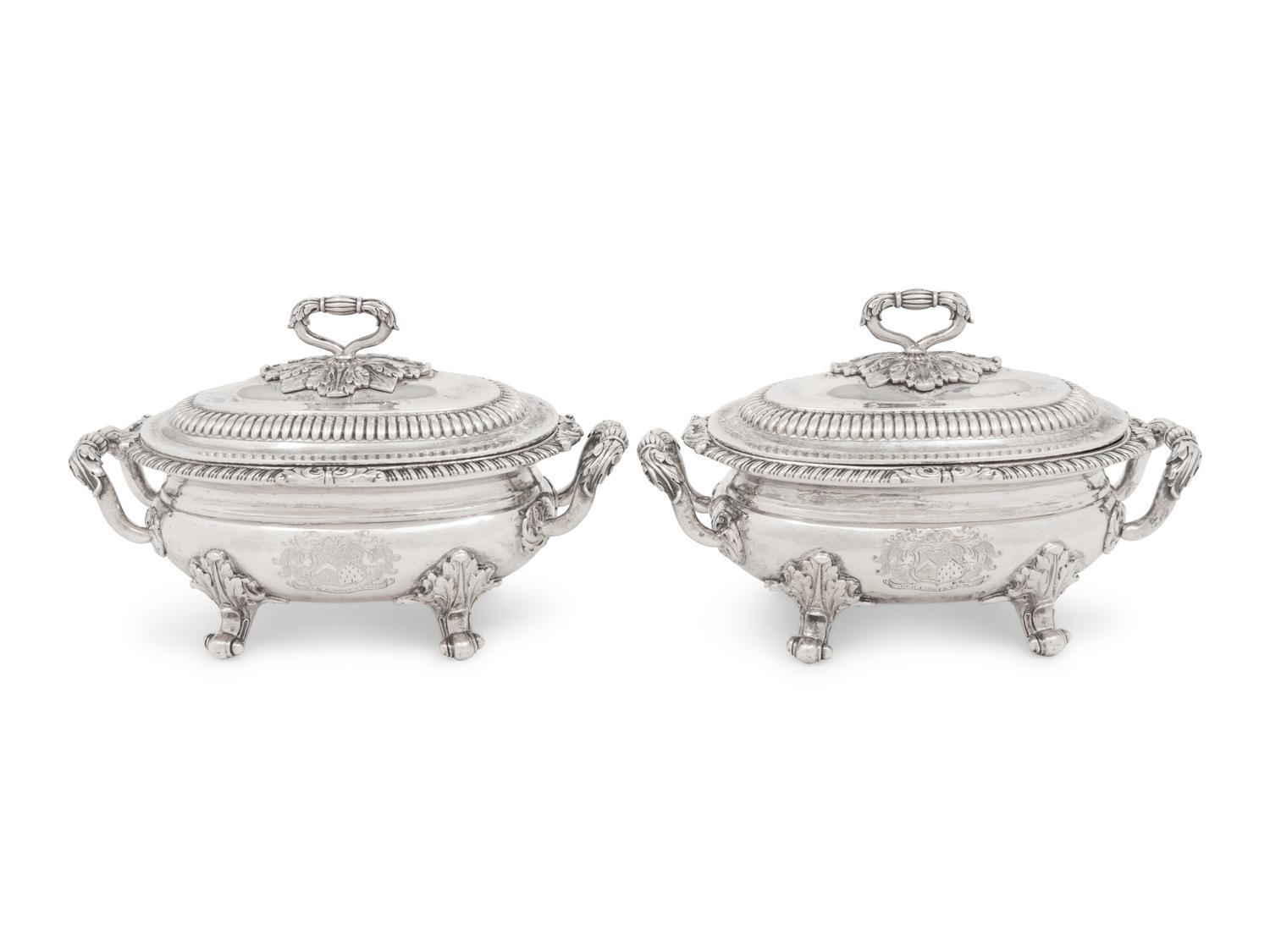 A Pair of George III Silver Sauce Tureens