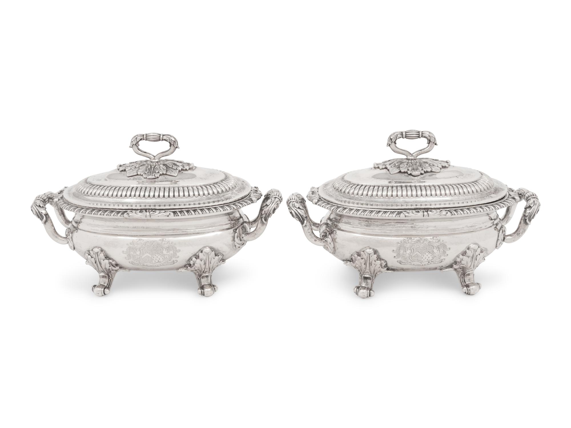A Pair of George III Silver Sauce Tureens