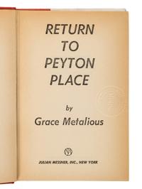 METALIOUS, Grace (1924-1964). Peyton Place . New York: Julian Messner, Inc., 1956.