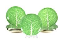 A Set of Eight Dodie Thayer Lettuce Ware Plates Diameter 10 inches.