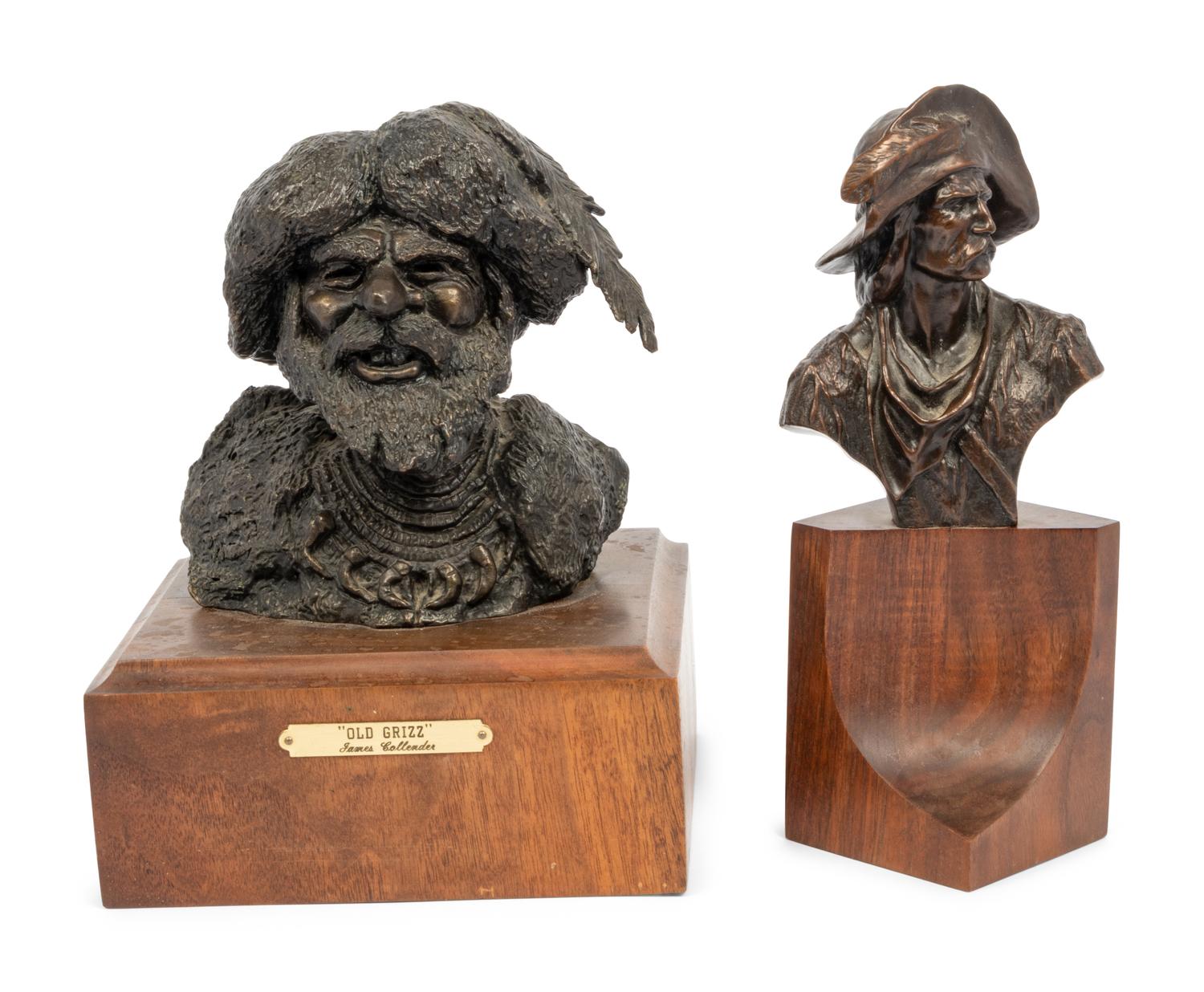 A Pair of Bronze Busts of Western Gentlemen, by Joseph Velazquez and James Collender