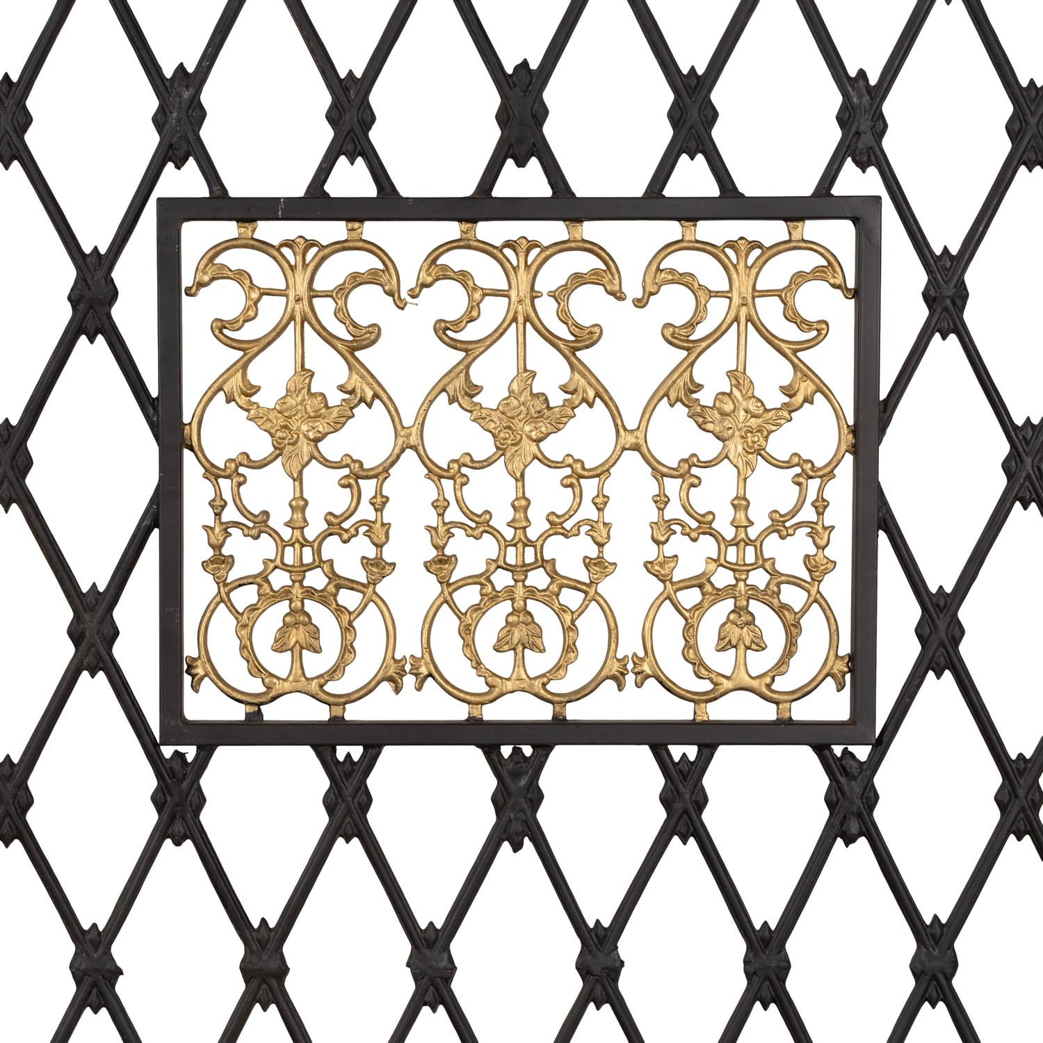 A Pair of Large Parcel Gilt Iron Gates