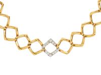 PALOMA PICASSO, TIFFANY & CO., YELLOW GOLD, PLATINUM AND DIAMOND LINK CHAIN NECKLACE