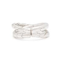 DAVID YURMAN, WHITE GOLD AND DIAMOND 'SCULPTED CABLE FLEX TWO ROW' RING