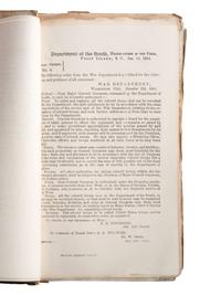 [CIVIL WAR]. Bound General Orders book referring to African American soldiers, 1864.