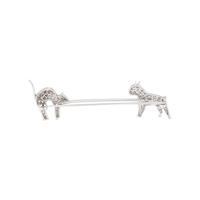 CARTIER, DIAMOND AND PLATINUM CAT AND DOG JABOT PIN