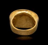 A Hellenistic Gold and Sard Finger Ring with the God Eros