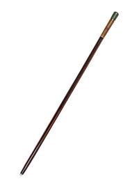 A Carved Jade and Horn Mounted Calamander Gamblers 'System' Walking Stick
