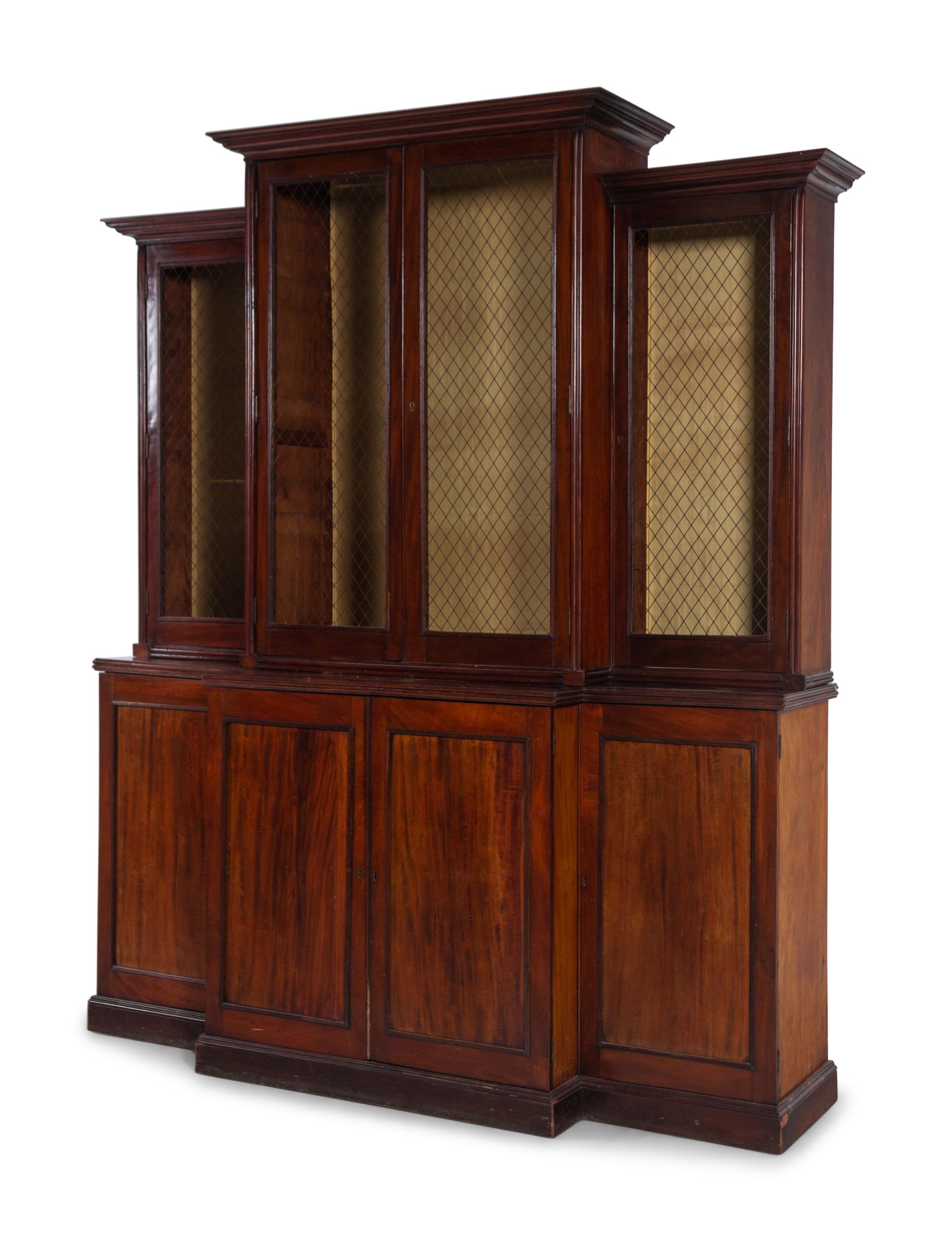 A Regency Mahogany Breakfront Bookcase