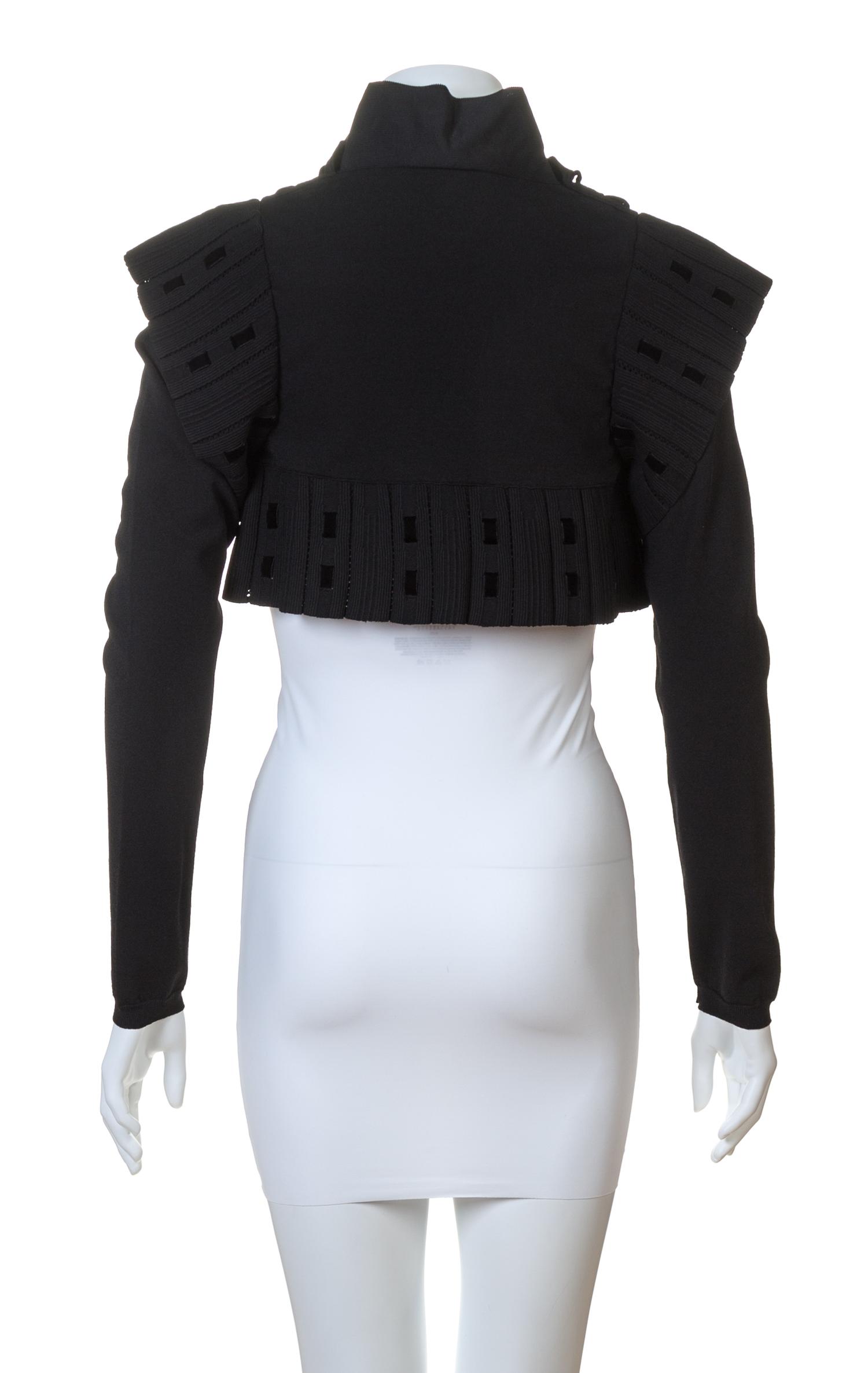 A Valentino Black Knit Bolero Jacket, No size.