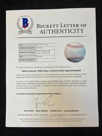 A Willie Mays, Mickey Mantle and Duke Snider Signed Autograph Baseball (Beckett Authentication Services Letter),