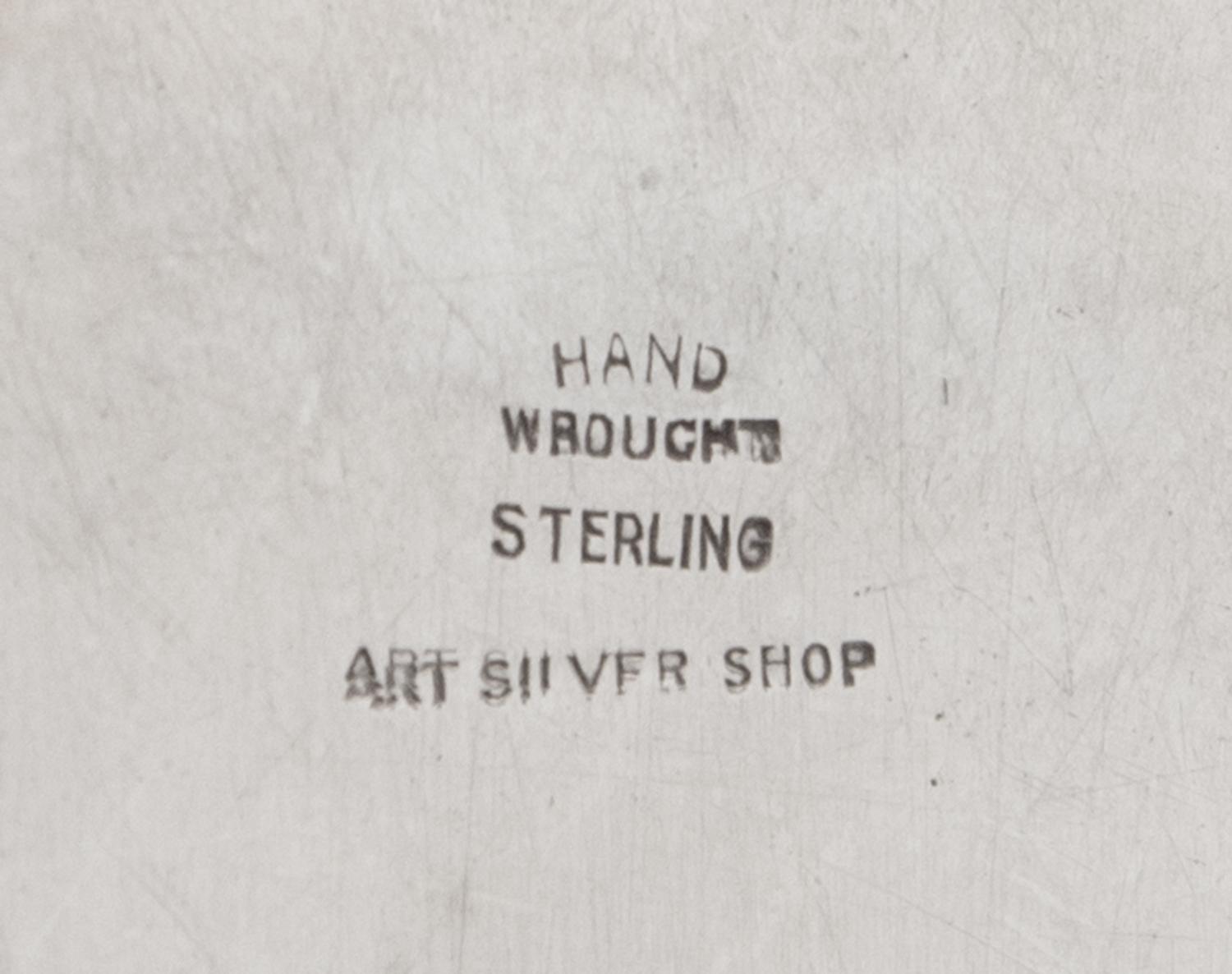 An American Arts and Crafts Silver Tray, Art Silver Shop, Chicago, of quatrefoil form with a spot-hammered finish, the border with an a