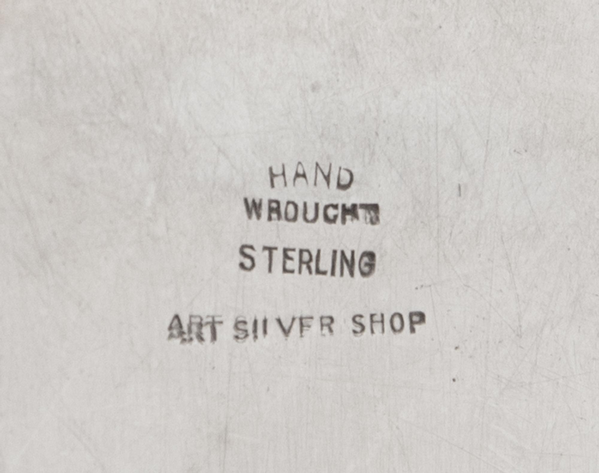 An American Arts and Crafts Silver Tray, Art Silver Shop, Chicago, of quatrefoil form with a spot-hammered finish, the border with an a