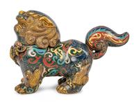 Five Chinese Turquoise Ground Cloisonné Enamel Figures of Animals