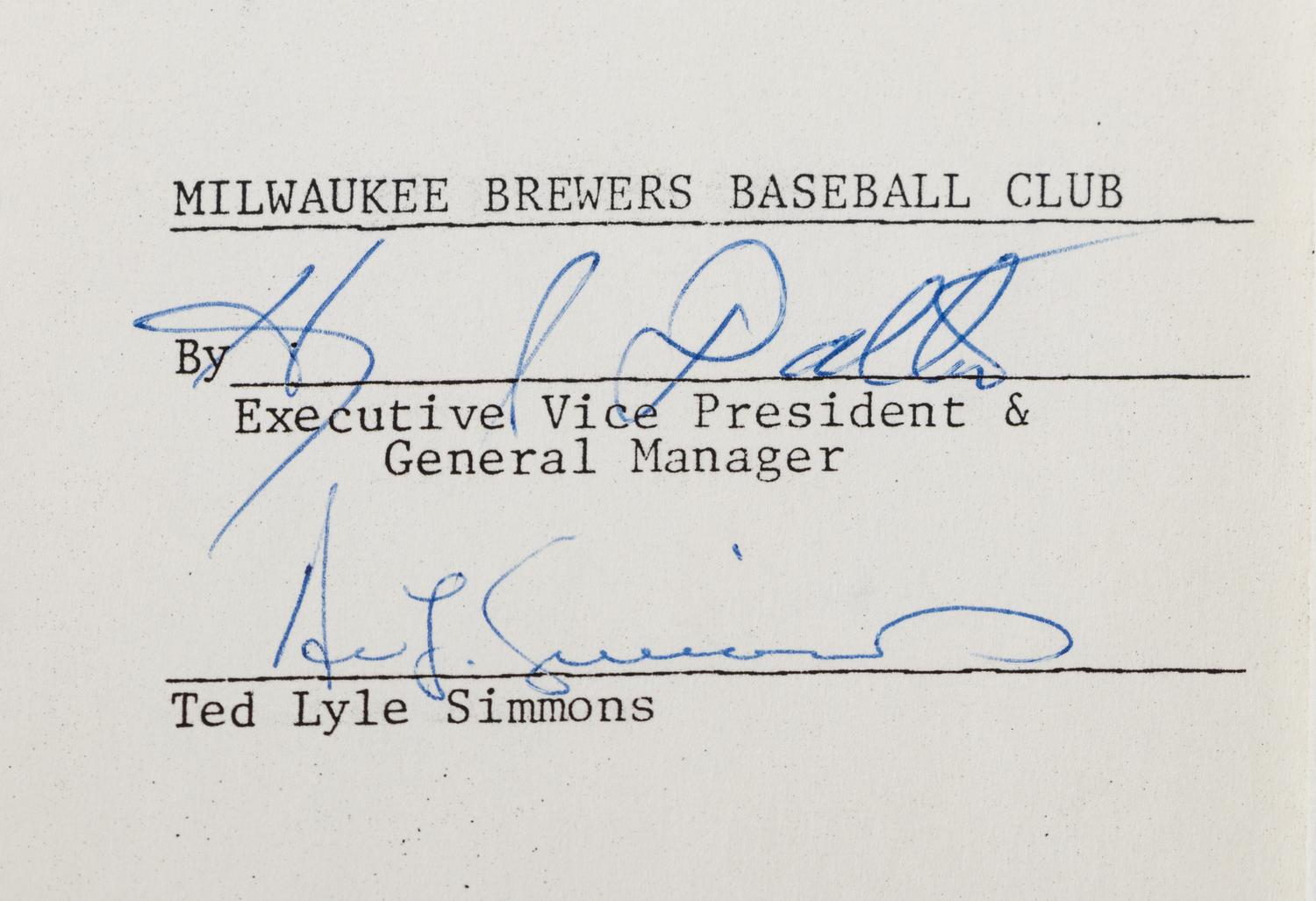A Large Group of Contracts and Documents from The Collection of Baseball Hall of Famer Ted Simmons,