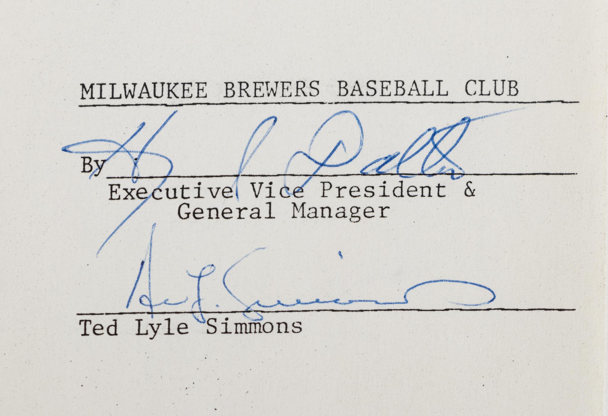 A Large Group of Contracts and Documents from The Collection of Baseball Hall of Famer Ted Simmons,