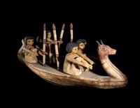 An Egyptian Wood Model Boat