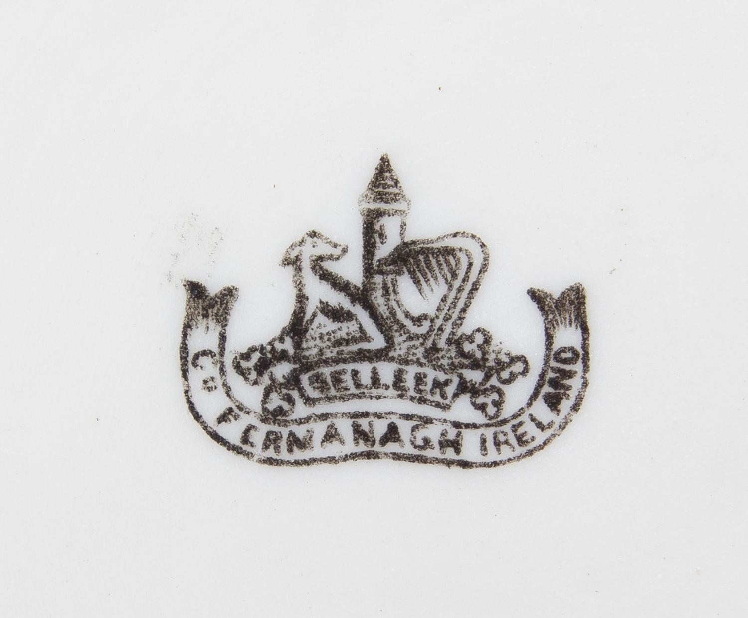 A Partial Belleek Cone Tea Service, Width of tray 17 1/2 inches.