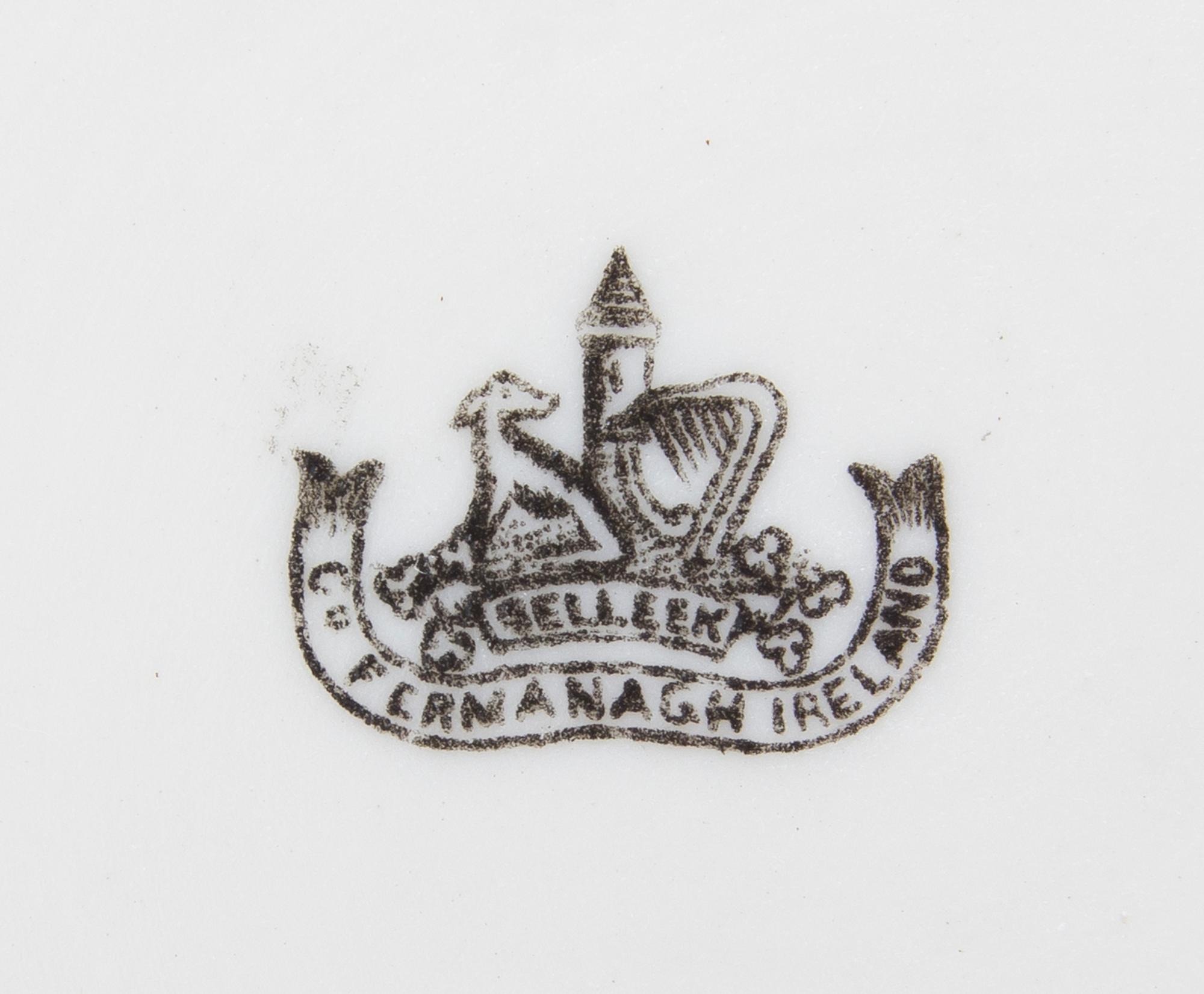 A Partial Belleek Cone Tea Service, Width of tray 17 1/2 inches.