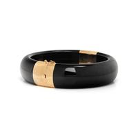 YELLOW GOLD AND BLACK JADE BANGLE BRACELET
