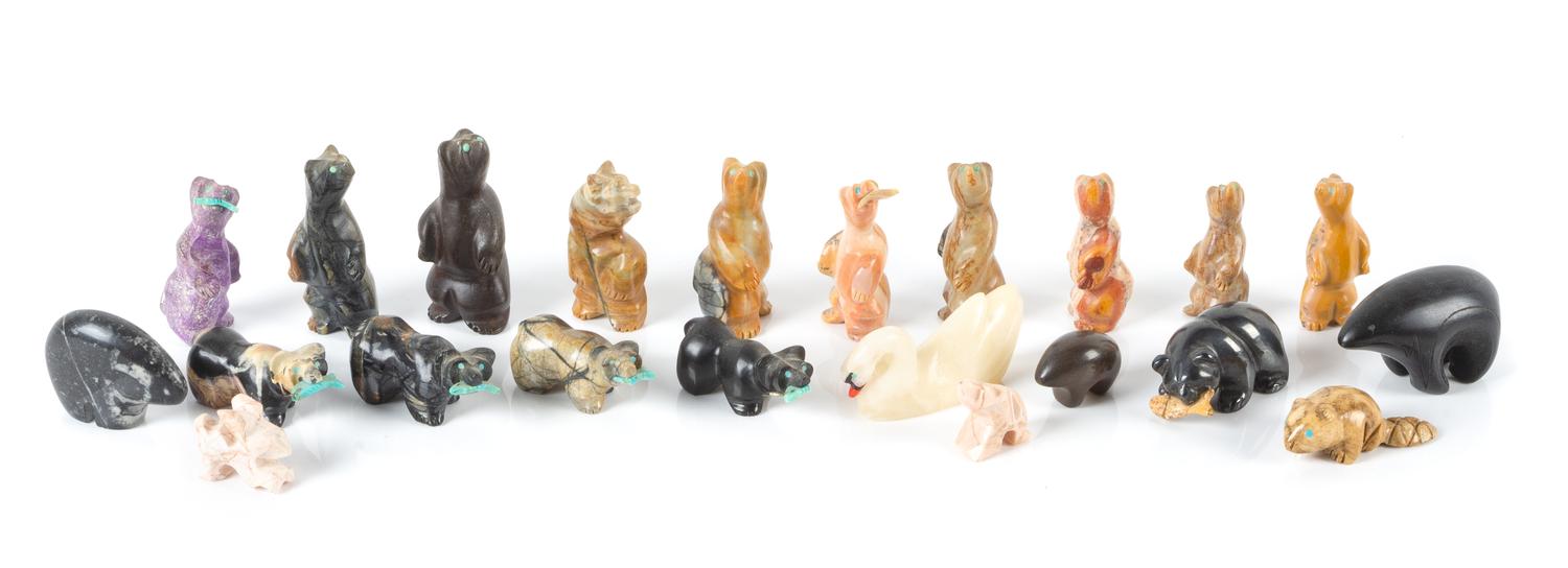 Group of Southwestern Carved Stone Fetishes Height of largest 2 inches