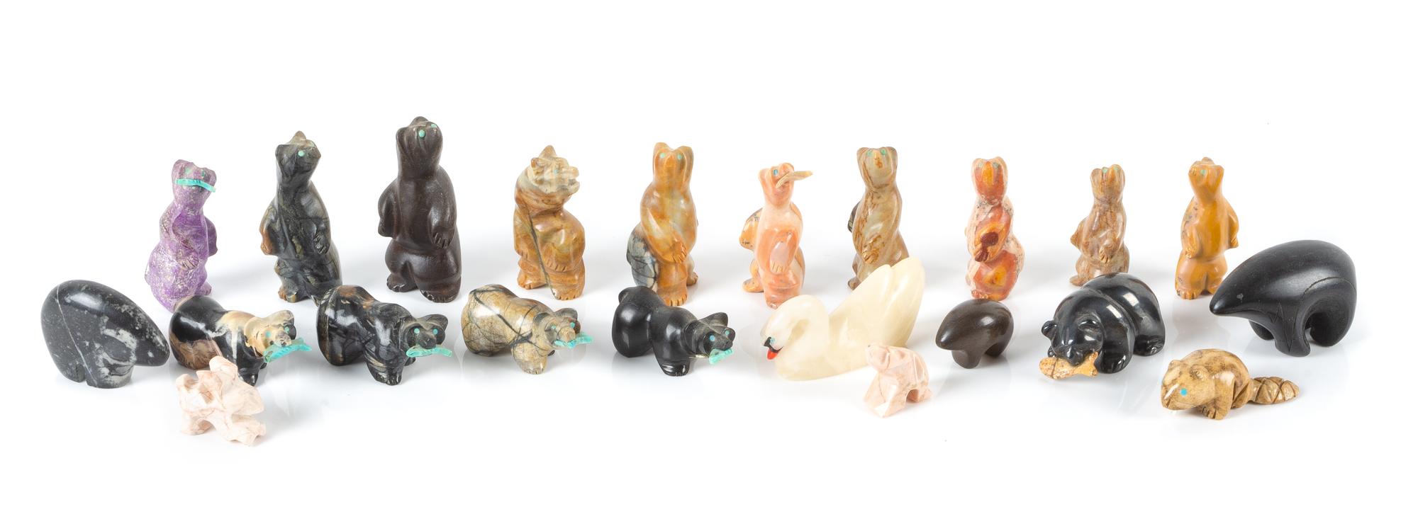 Group of Southwestern Carved Stone Fetishes Height of largest 2 inches