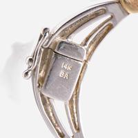 A Two-Tone 14K Gold and Diamond Necklace