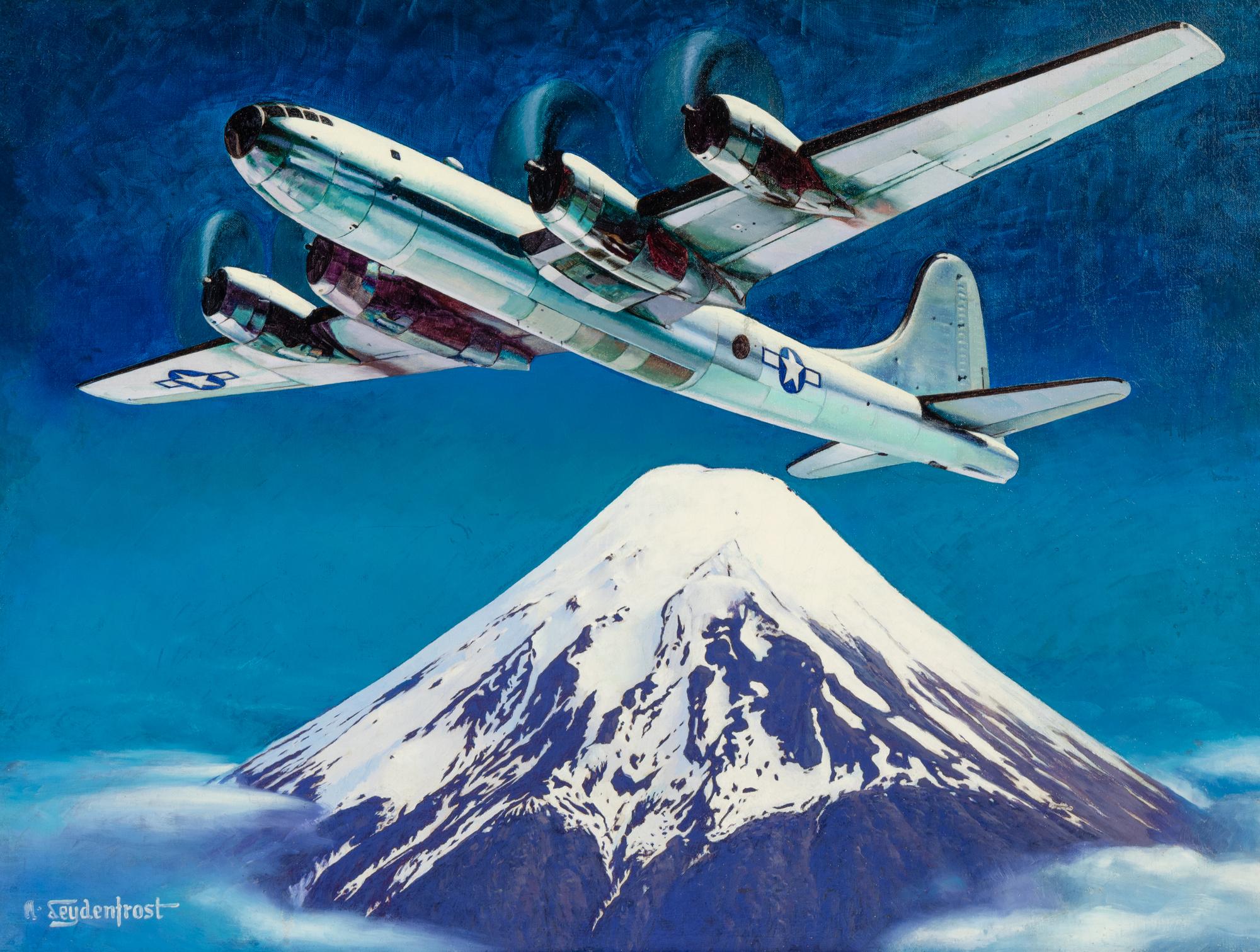 LEYDENFROST, Alexander (1888-1961). Boeing's B-29's Soften up Japan for Invasion . c. 1944.