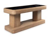 A Contemporary Cerused Oak Glass-Top Console Table
