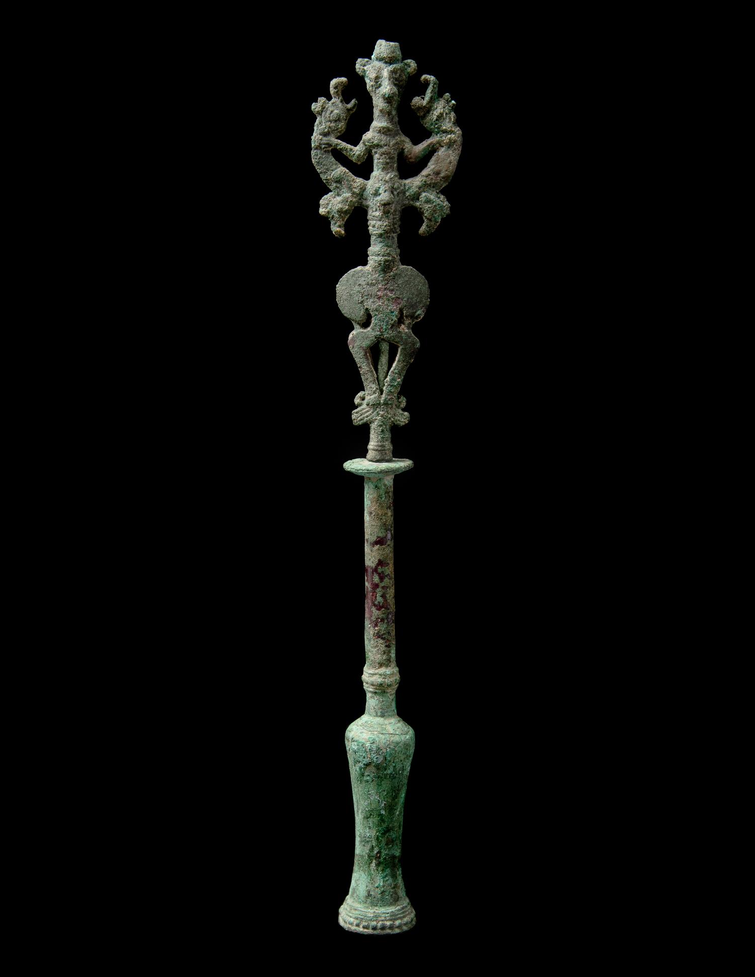 A Luristan Bronze Standard Finial with the Master of the Animals