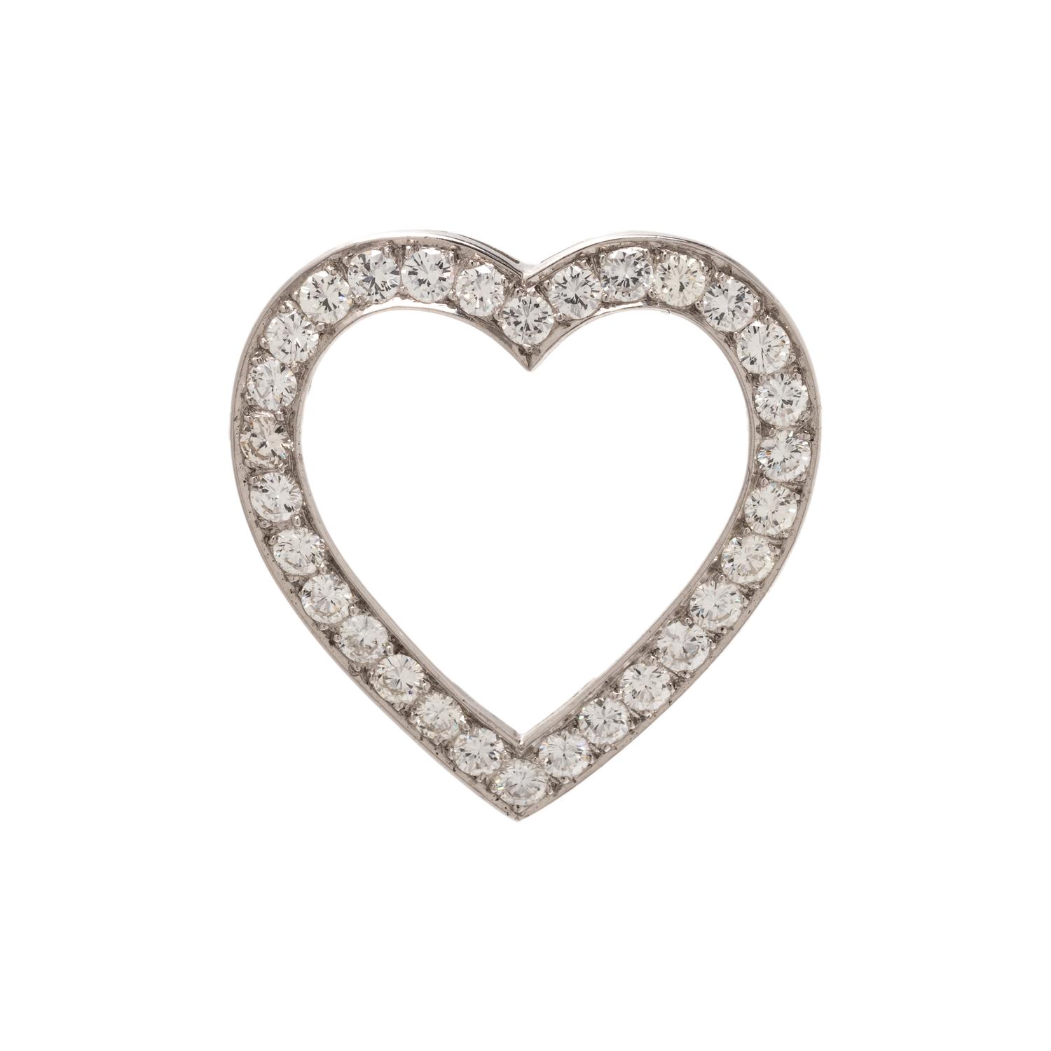 TIFFANY & CO., DIAMOND HEART BROOCH