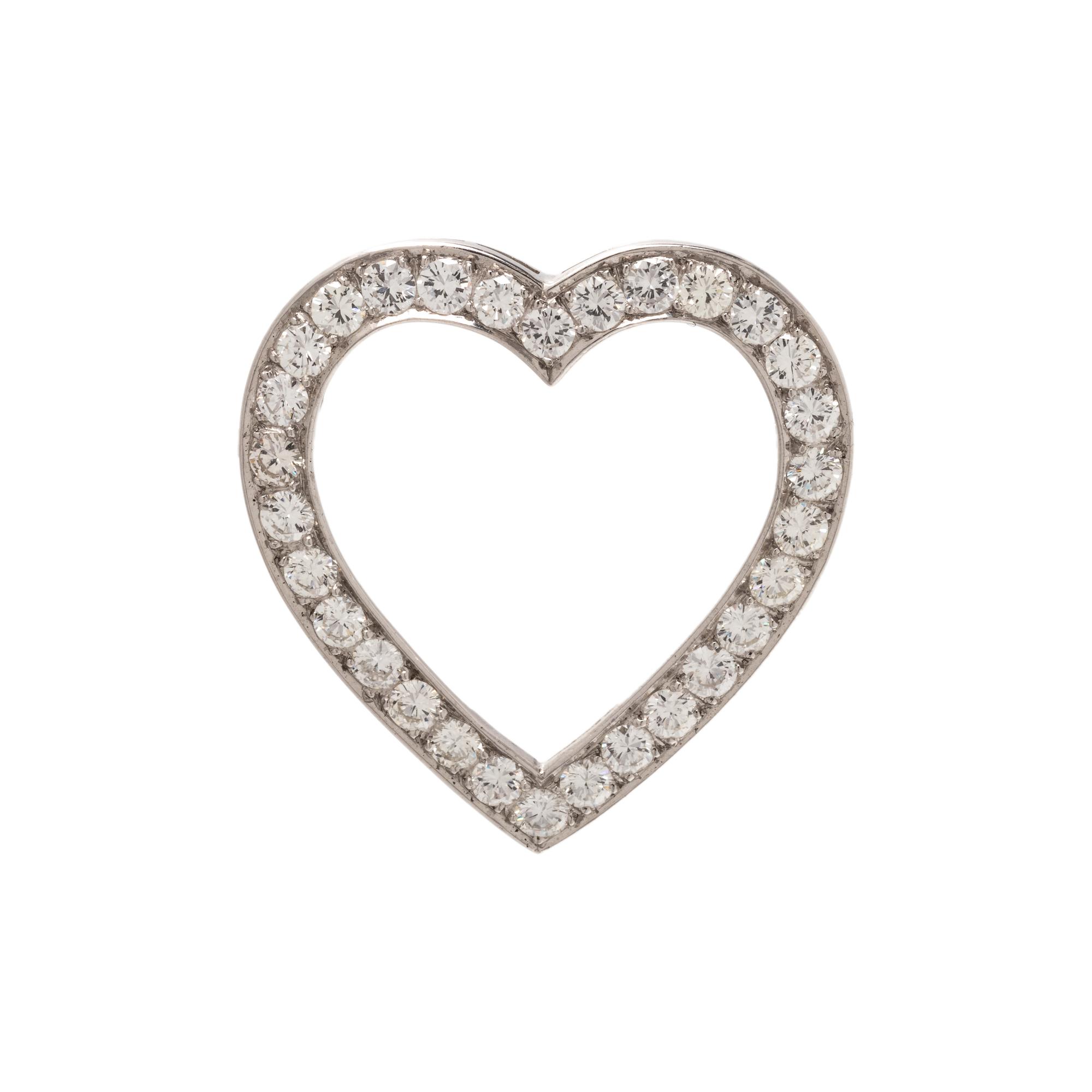 TIFFANY & CO., DIAMOND HEART BROOCH