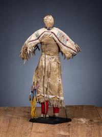 Hidatsa Doll, with Beaded and Quilled Dress